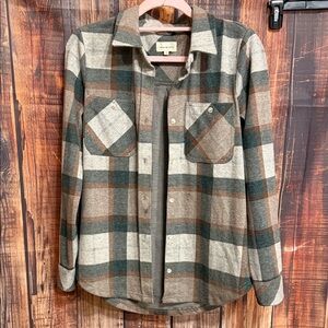 Thread & Supply Green, Brown & Cream Plaid Button-Front Shirt